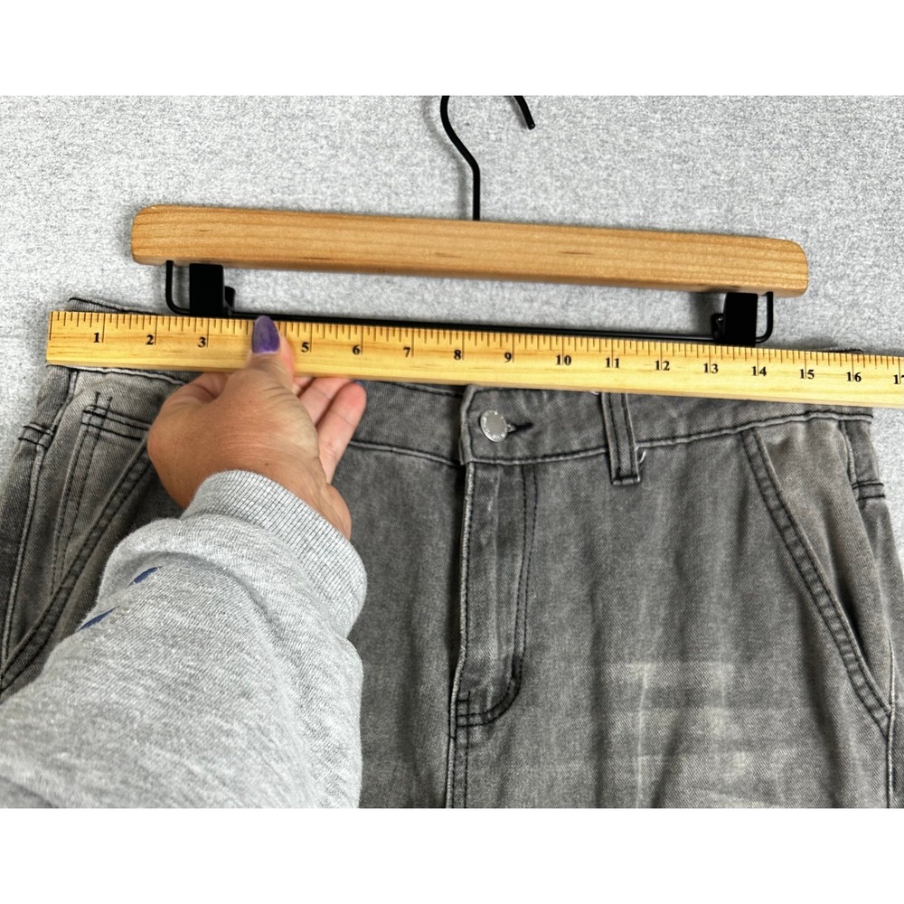 Super Baggy Wide Leg Cargo Jeans Mens 32x31 Faded Grey Streetwear Denim - Picture 6 of 10